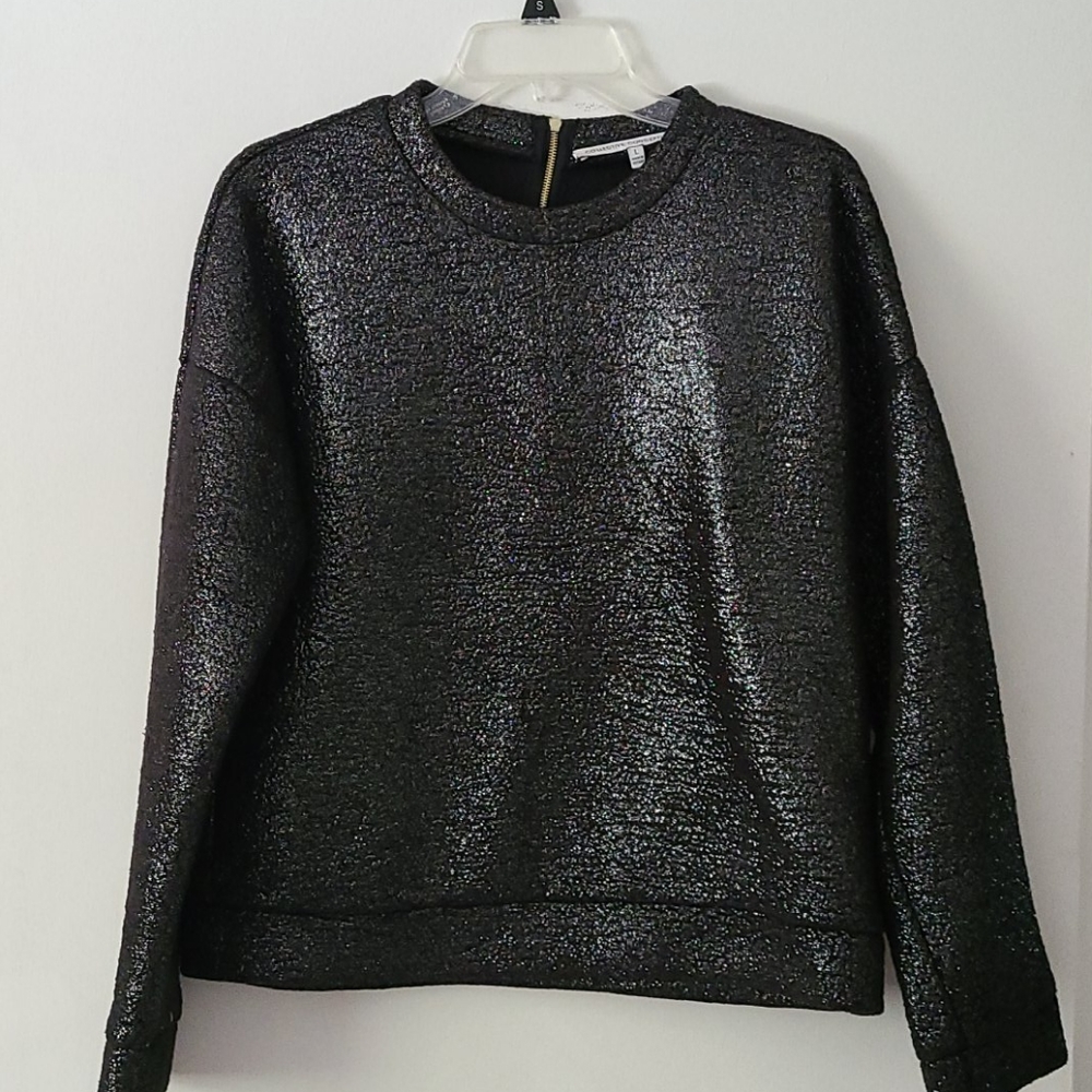 Collective Concepts Shiny Scuba Sweater with Zippr
